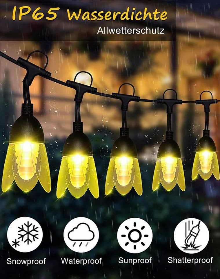 LED-Lichterkette in Blütenblattform, bunt, dimmbar, RGBW - Bild 4