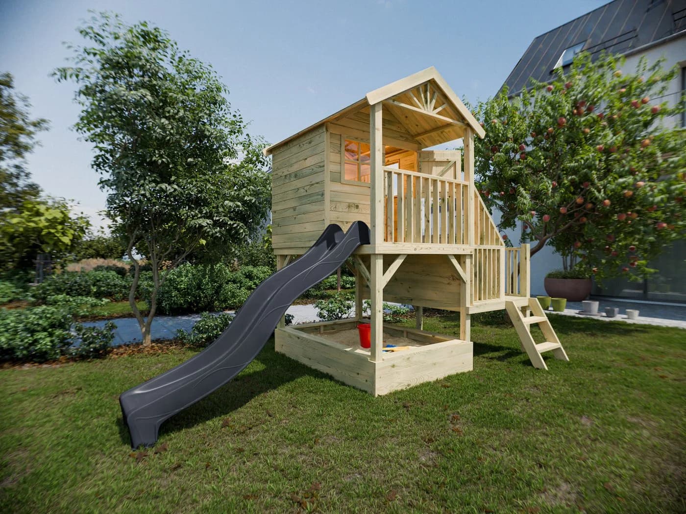 Prestige Garden Stelzenhaus Amsterdam Kiefernholz mit Rutsche - Bild 2