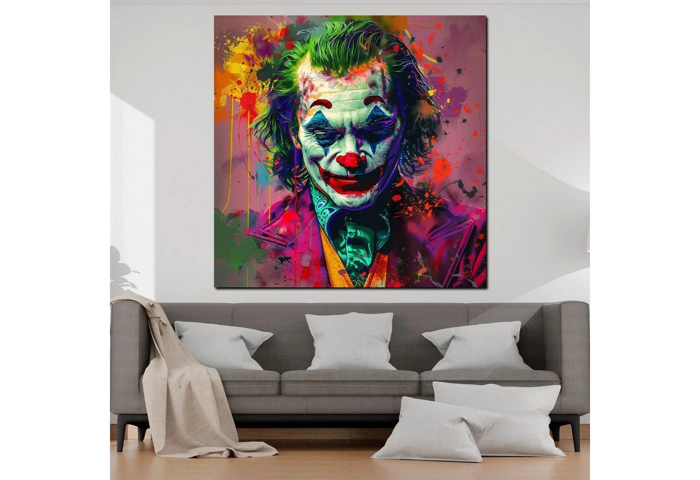 Artedinoi Leinwandbild Joker Neon Pop Art Bunt - Bild 3