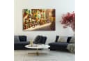 Artedinoi Leinwandbild Italien Toskana malerische Gasse mit Blumen und Café XL Bild 1