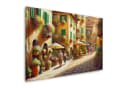 Artedinoi Leinwandbild Italien Toskana malerische Gasse mit Blumen und Café XL Bild 2