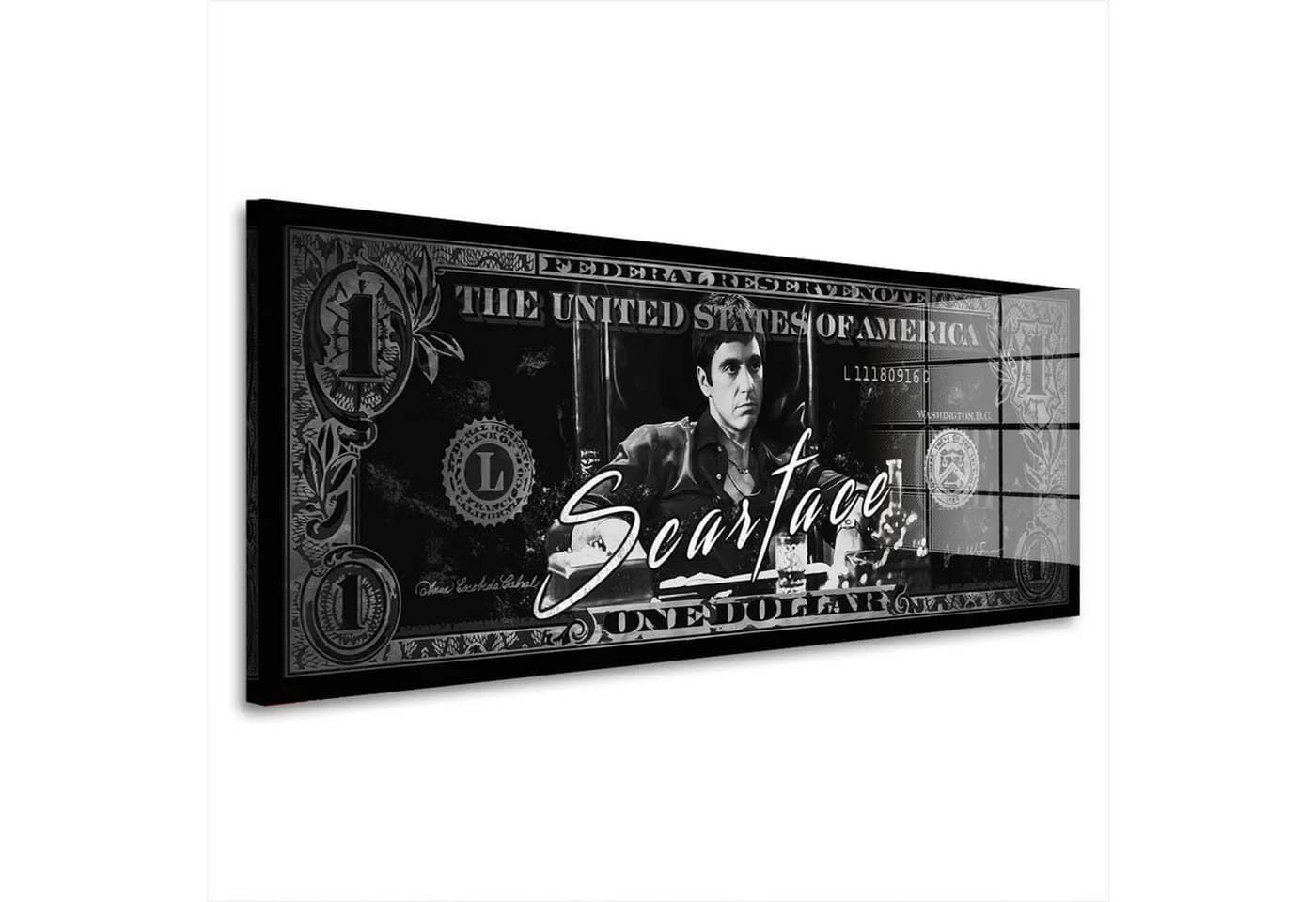 Artedinoi Acrylglasbild Scarface Schwarz-Weiß Geldschein - Bild 2