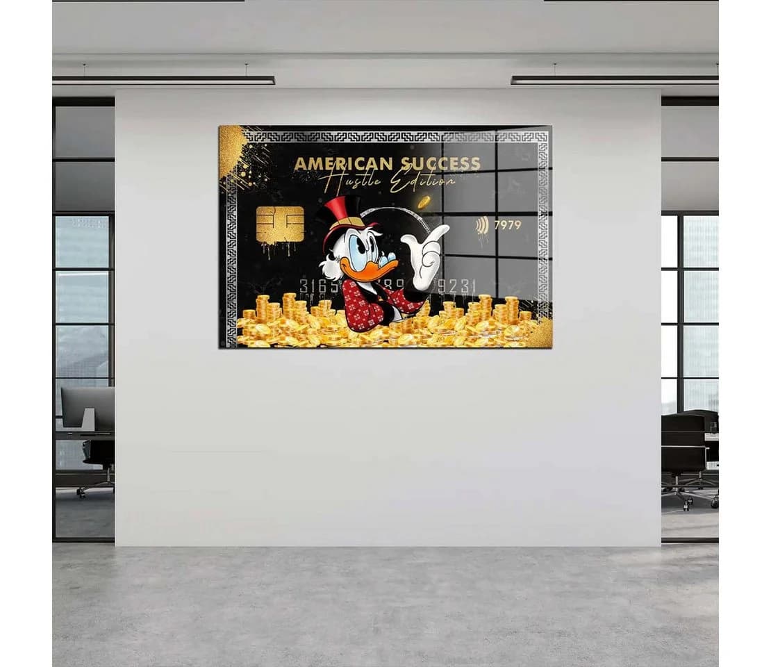 Artedinoi Acrylglasbild Comic-Erpel Pop Art Rot