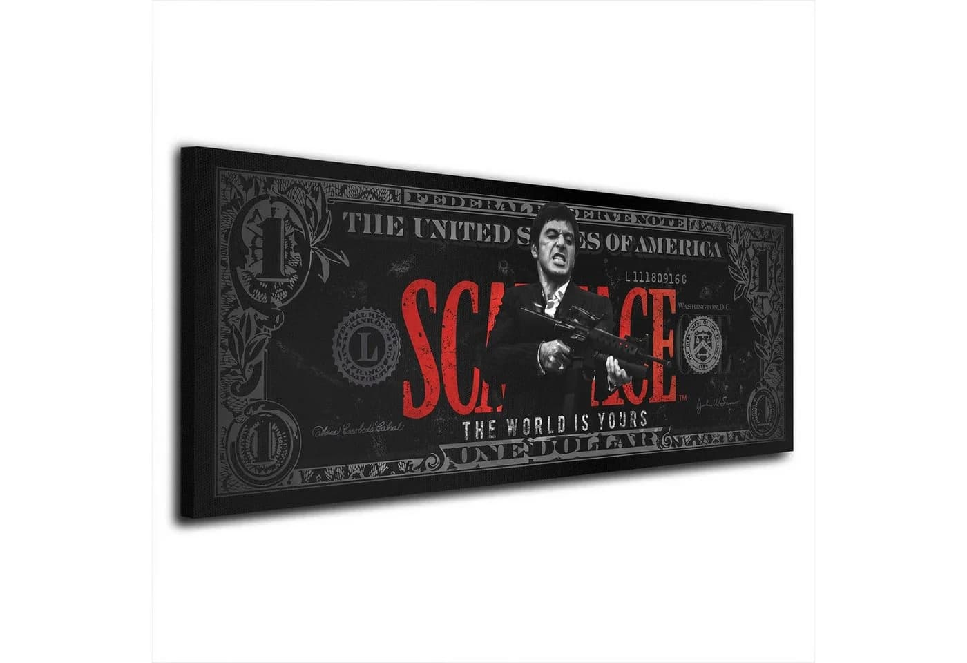 Artedinoi Leinwandbild Motivation Dollar Zitat Schwarz/Rot - Bild 2