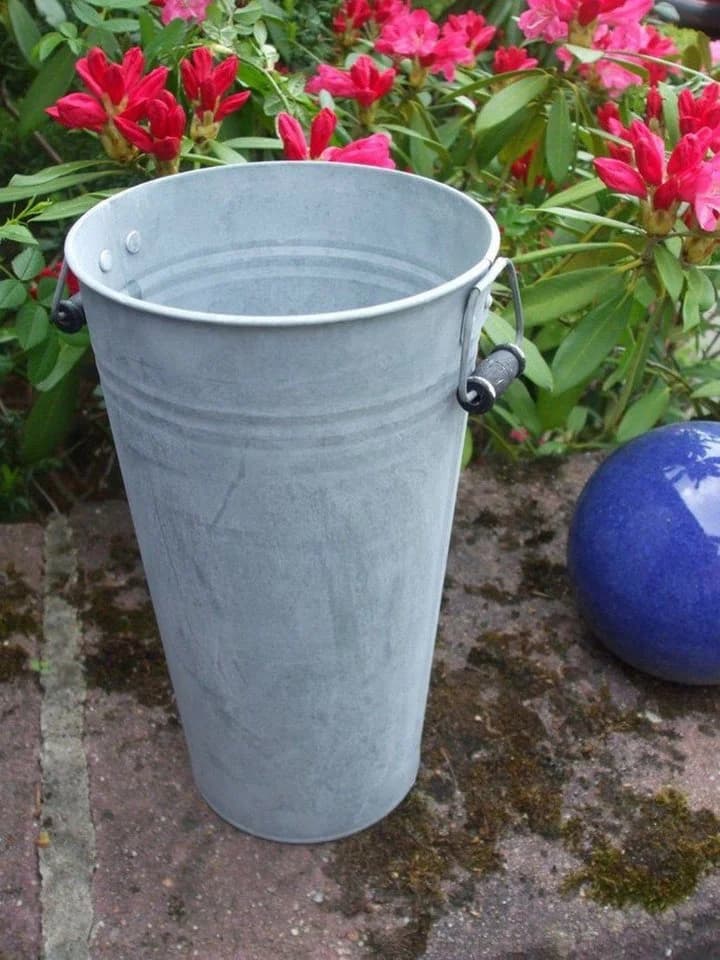 Deko-Impression Zinkvase Pflanzkübel Amphore Grau 30cm