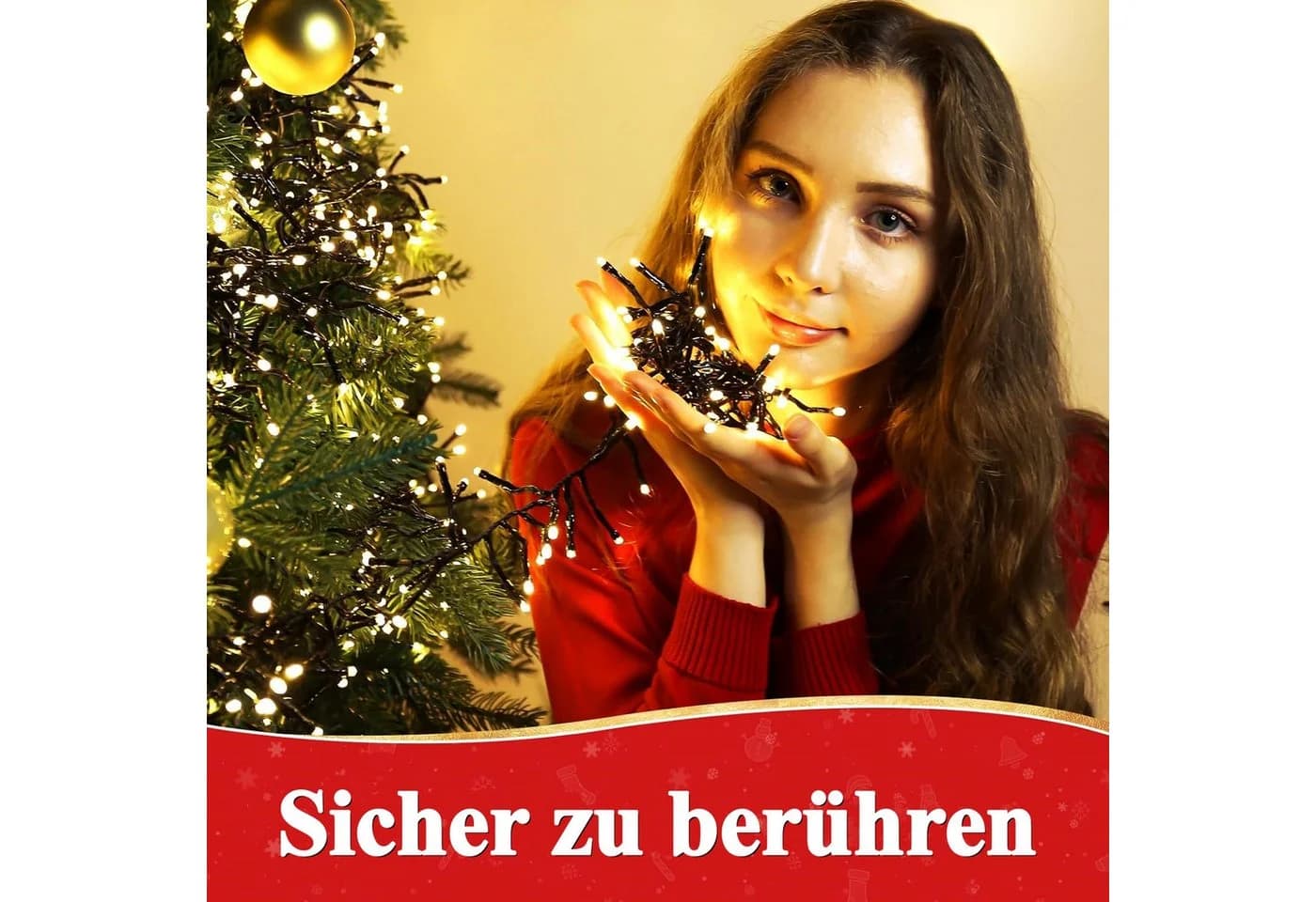 Elegear LED-Lichterkette 10-100M Warmweiß 8 Modi Lichtervorhang Weihnachtsbaum Deko - Bild 3