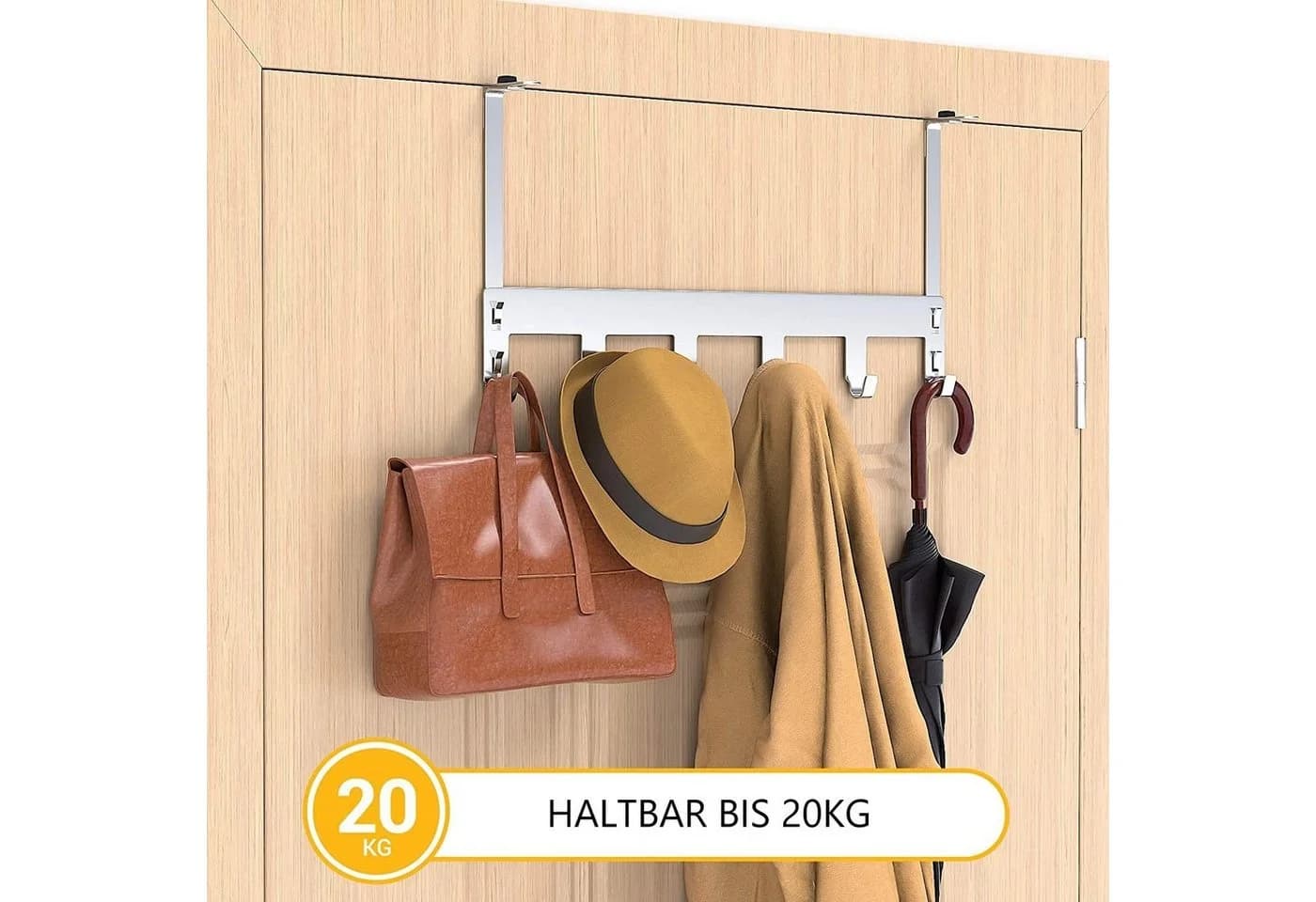 Elegear Kleiderhaken Edelstahl 6 Haken 40x22 cm - Bild 4