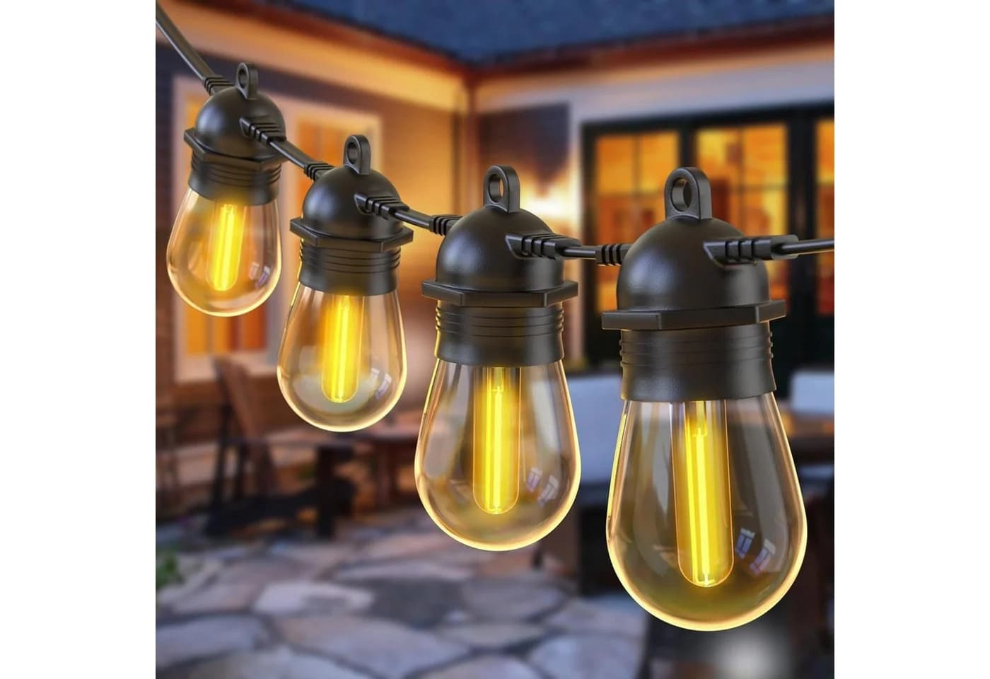 Elegear Outdoor-Lichterkette 31m Warmweiß LED Lichterkette Garten Balkon Party Weihnachten - Bild 2