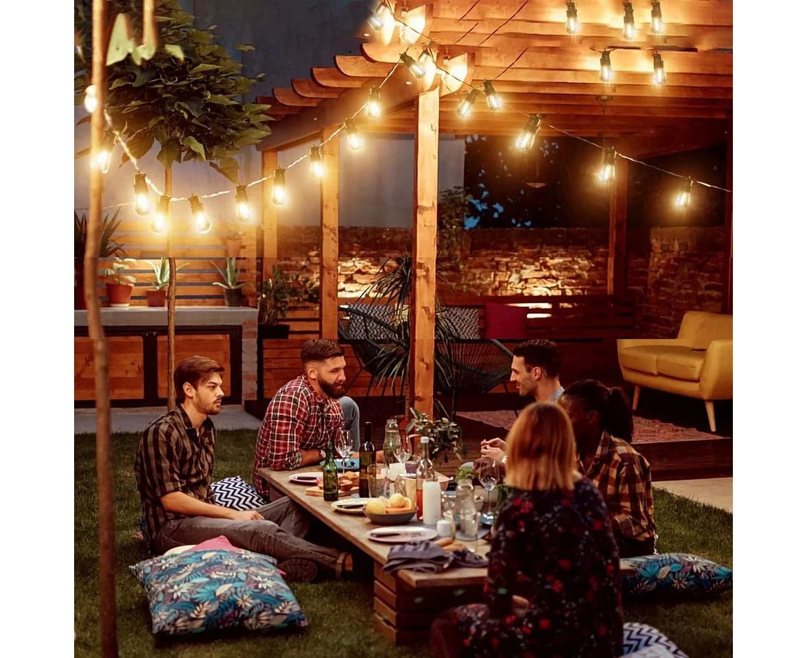 Elegear Outdoor-Lichterkette 16m Warmweiß LED Lichterkette