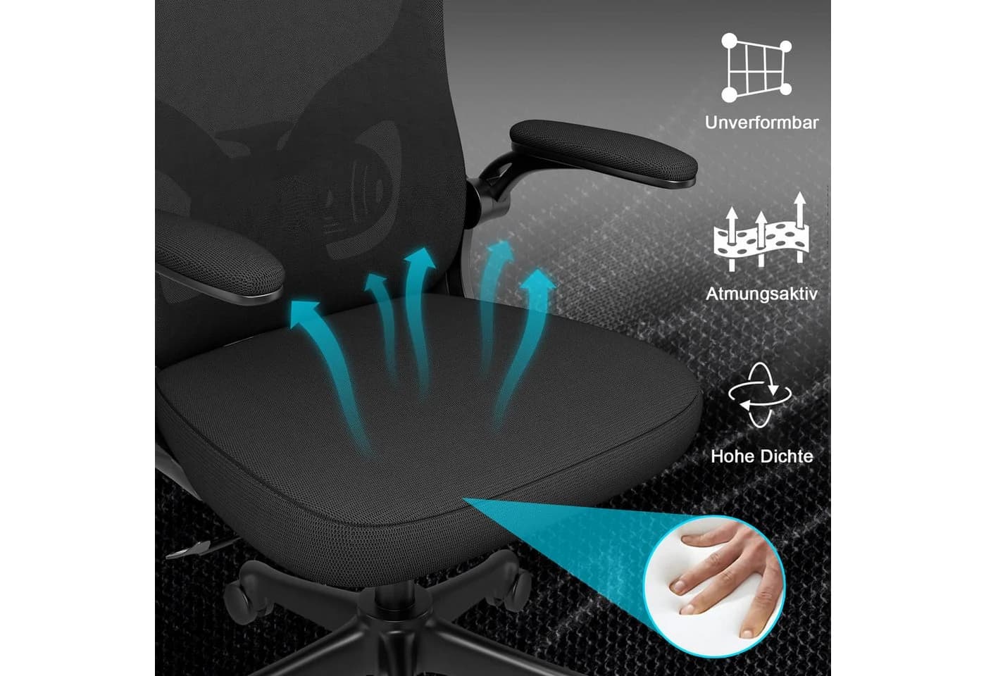 ZAISZE Bürostuhl Ergonomisch mit Kopfstütze & Mesh - Bild 5
