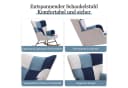 HomeMiYN Schaukelstuhl Samt Metallgestell Holzsockel Blau Bild 5