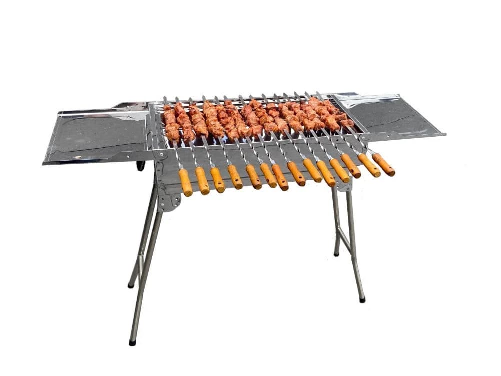 walexo Holzkohlegrill Mangal Edelstahl mit 14 Spießen - Bild 2