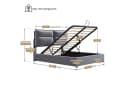 Ulife Boxspringbett Grau Polsterbett hydraulisch Doppelbett 140x200cm Bild 3