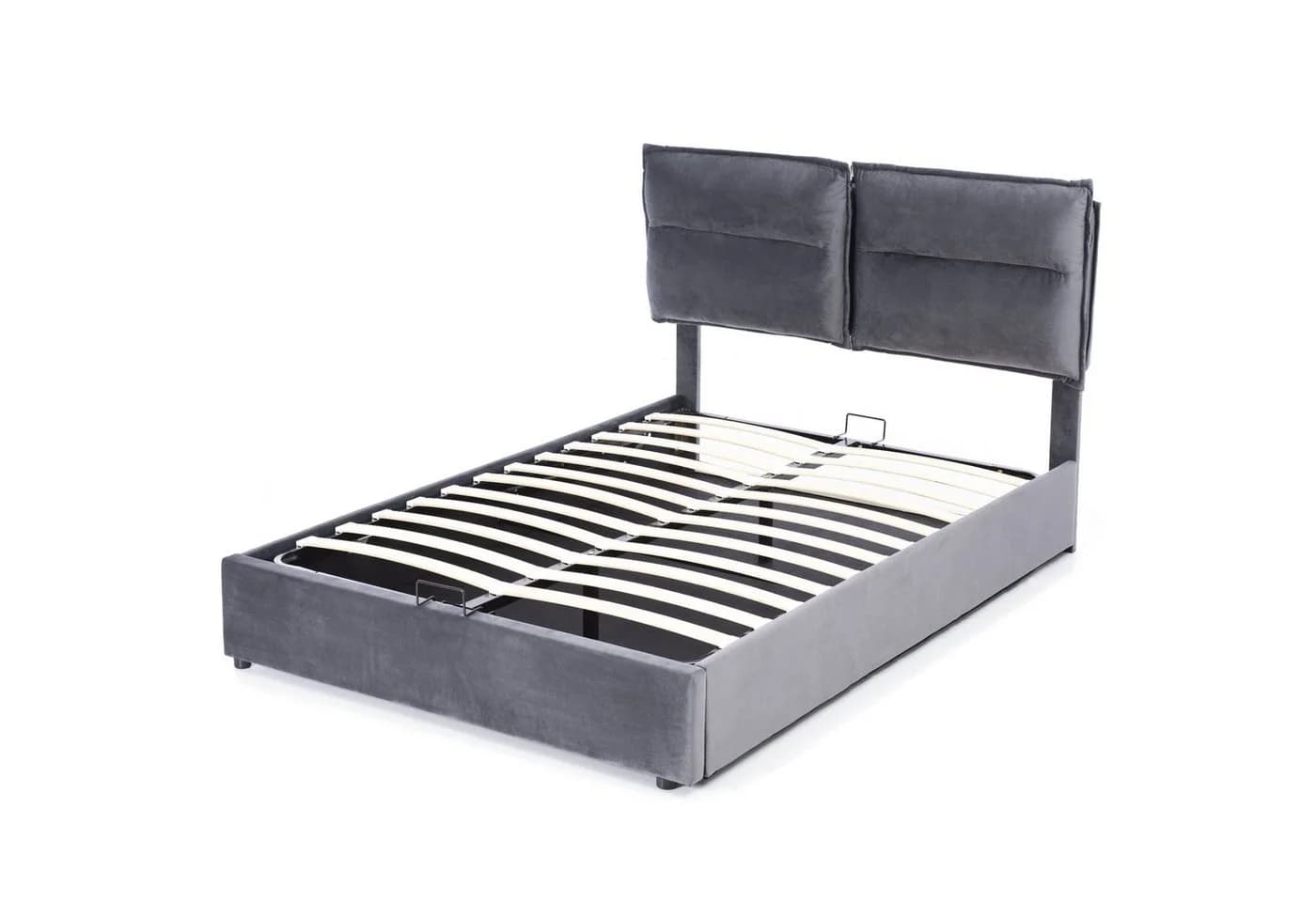 Ulife Boxspringbett Grau Polsterbett hydraulisch Doppelbett 140x200cm - Bild 5