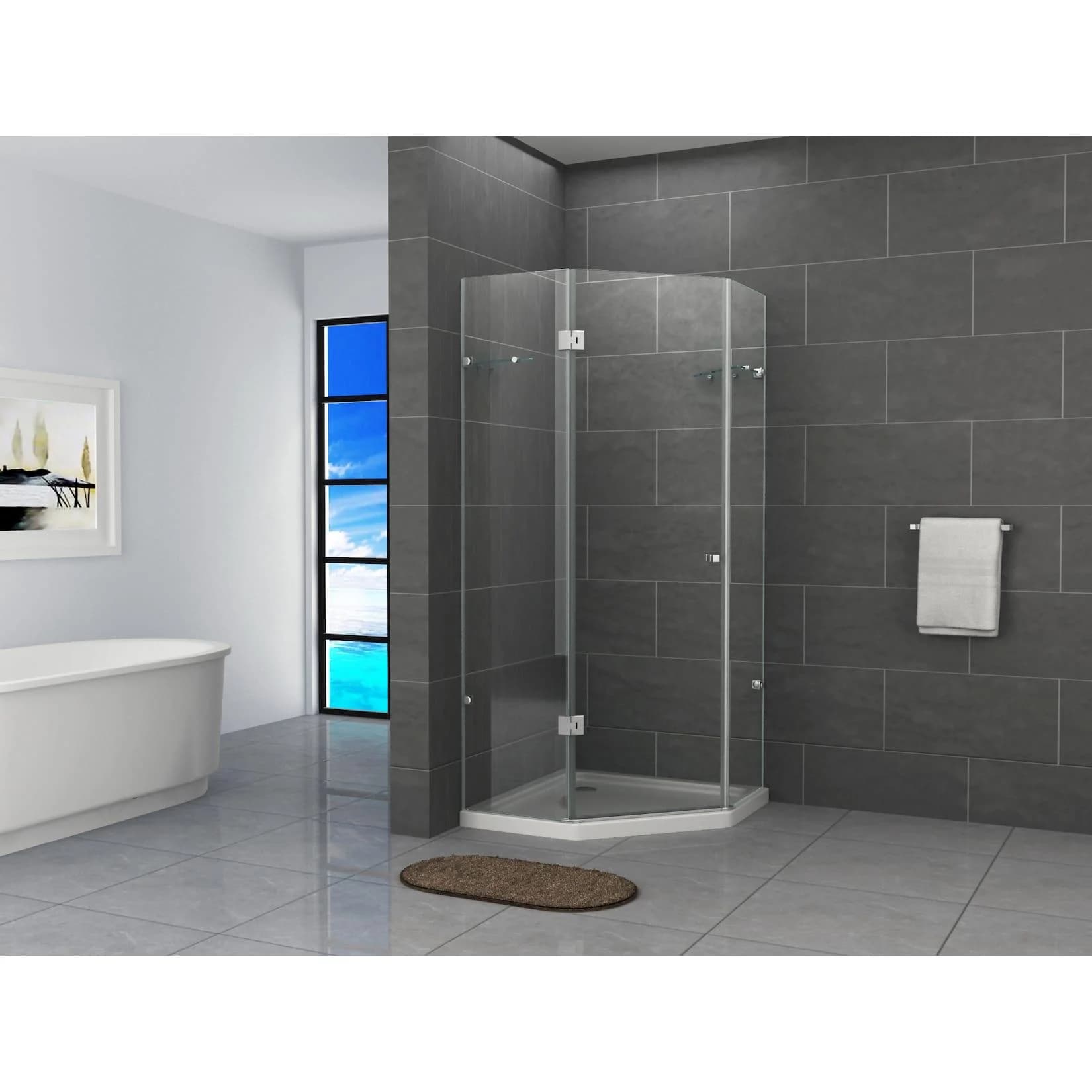 Fa-Bausysteme Glasdusche Klarglas 80x80 cm links ohne Wanne