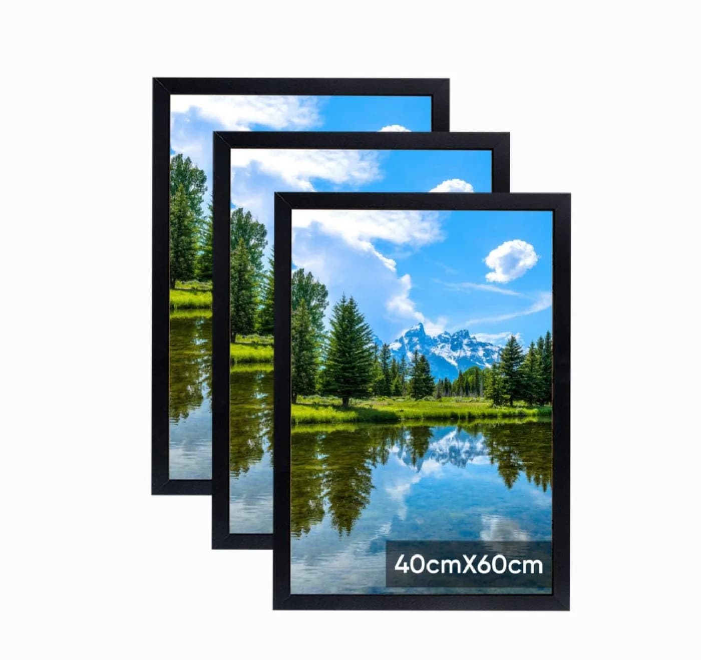 Lindahandel Bilderrahmen 3er Set MDF mit Acrylglas Modern Schwarz/Weiß - Bild 2