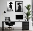 Lindahandel Bilderrahmen 3er Set MDF mit Acrylglas Modern Schwarz/Weiß Bild 3
