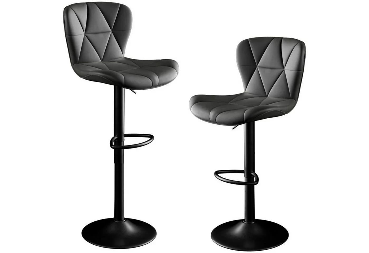 HawthyHome Barhocker 2er Set Schwarz Höhenverstellbar 360° Drehbar - Bild 2