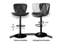 HawthyHome Barhocker 2er Set Schwarz Höhenverstellbar 360° Drehbar Bild 3