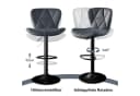 HawthyHome Barhocker Set 2er, Höhenverstellbar, Rückenlehne, 360° Drehbar Bild 3