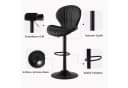 HawthyHome Barhocker Set 2er, Höhenverstellbar, Schwarz Bild 4
