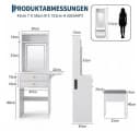 GarveeMore Schminktisch mit LED-Spiegel und Hocker Weiß/Gold Bild 3