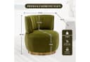 LVHOM Drehsessel 360° Grün Samt Ergonomisch Bild 3