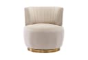 LVHOM Drehsessel 360° Beige Samt Ergonomisch Bild 1