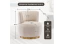LVHOM Drehsessel 360° Beige Samt Ergonomisch Bild 3