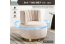 LVHOM Drehsessel 360° Beige Samt Ergonomisch Bild 4