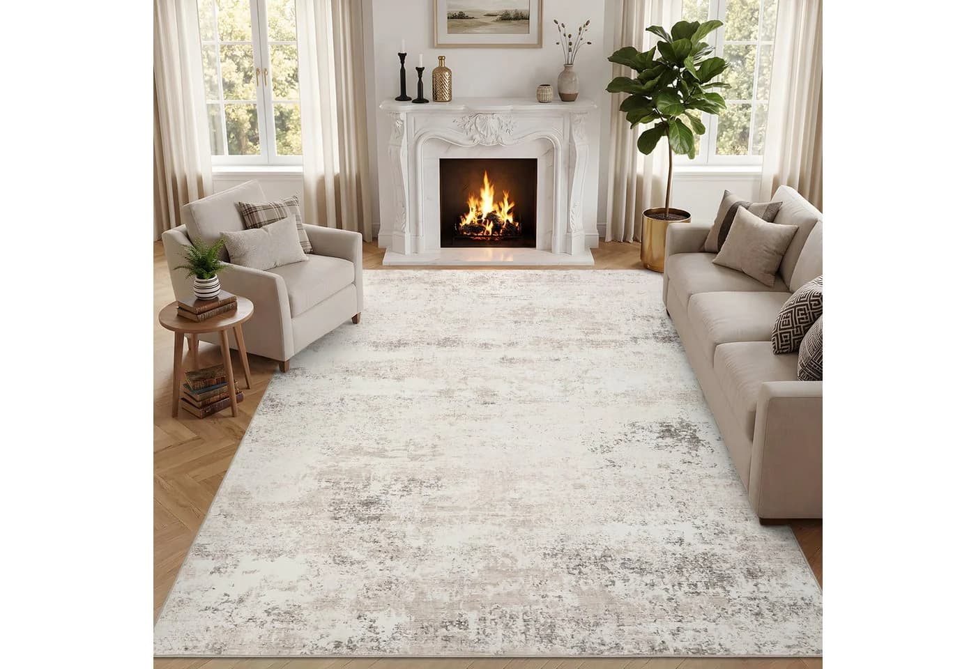 GarveeMore Teppich Moderner Abstrakter Künstlerischer Look Wohnzimmer - Bild 2