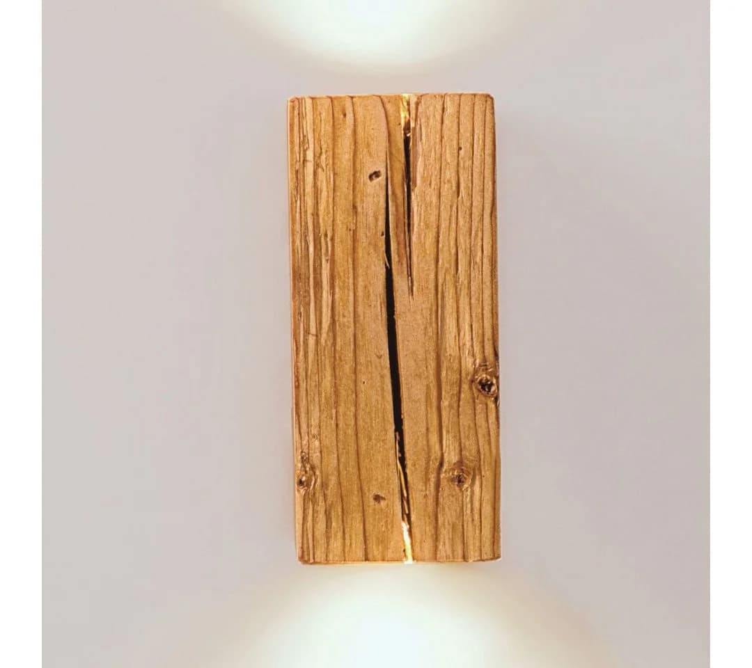 Blockholz-Schmiede Wandleuchte Altholz LED Dimmbar Fernbedienung GU10 2700K - Bild 2