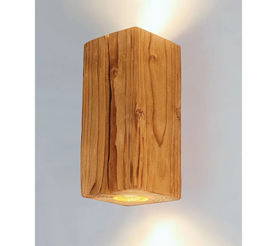 Blockholz-Schmiede Wandleuchte Altholz LED Dimmbar Fernbedienung GU10 2700K - Bild 3