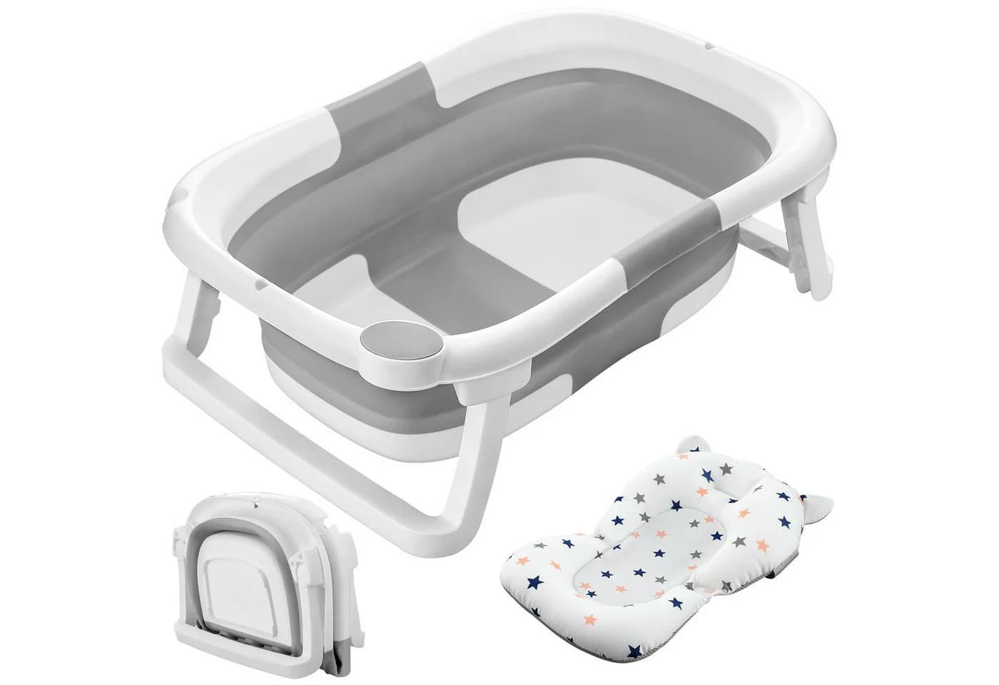 Faltbare und klappbare Babybadewanne aus Silikon
