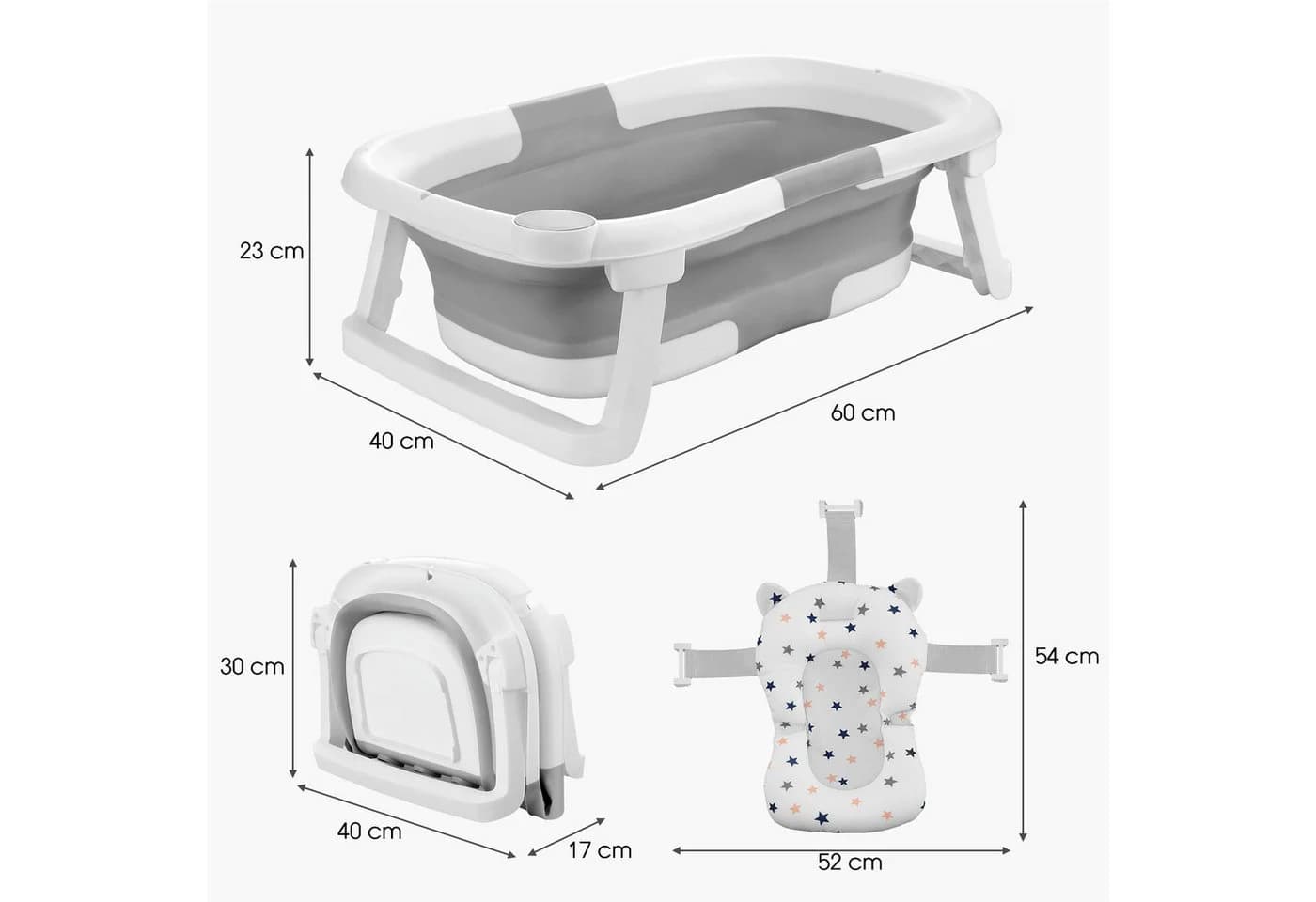 Faltbare und klappbare Babybadewanne aus Silikon - Bild 5