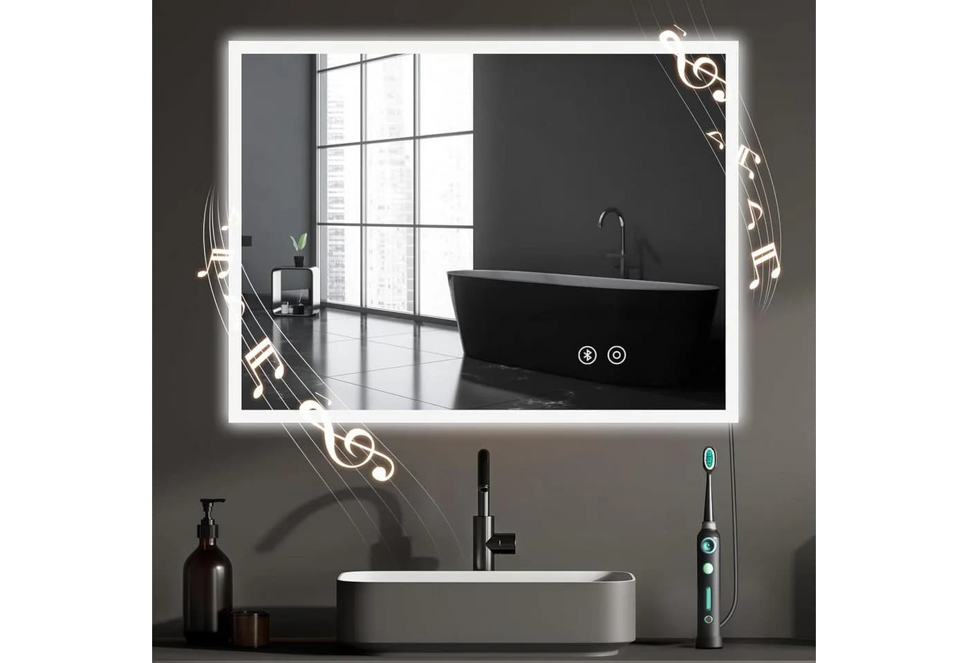 Dripex Badspiegel LED mit 3 Lichtfarben und Beschlagfrei-Funktion - Bild 2