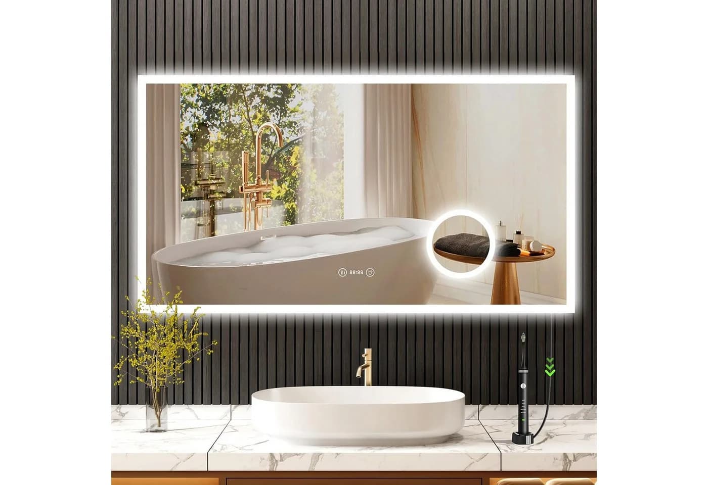 Dripex Badspiegel LED mit 3 Lichtfarben & Beschlagfrei 60x100cm - Bild 2