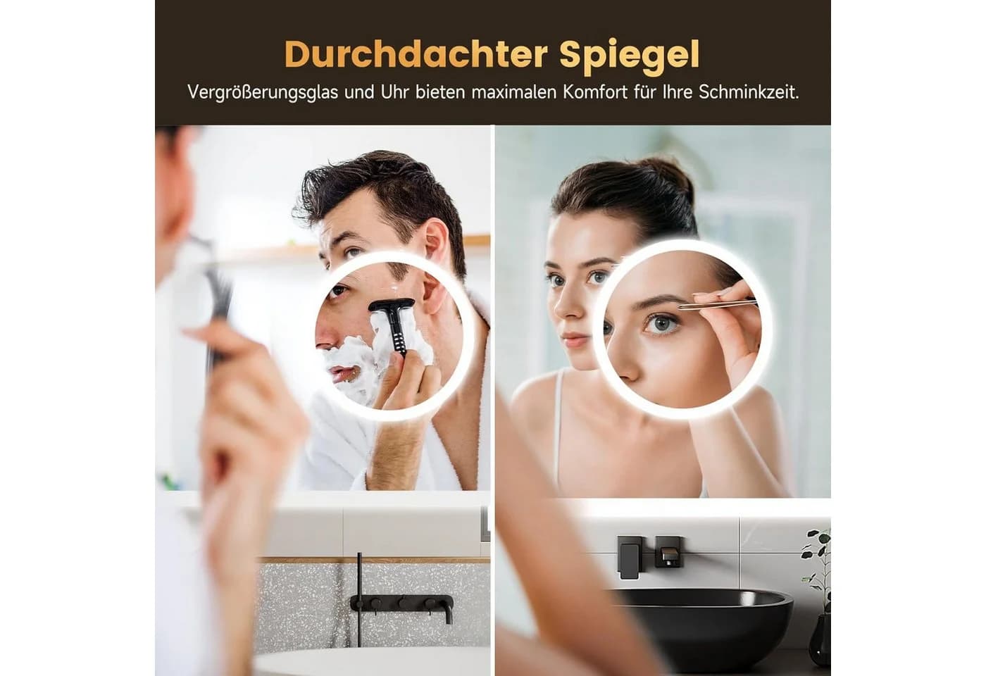 Dripex Badspiegel LED mit 3 Lichtfarben & Beschlagfrei 60x100cm - Bild 3