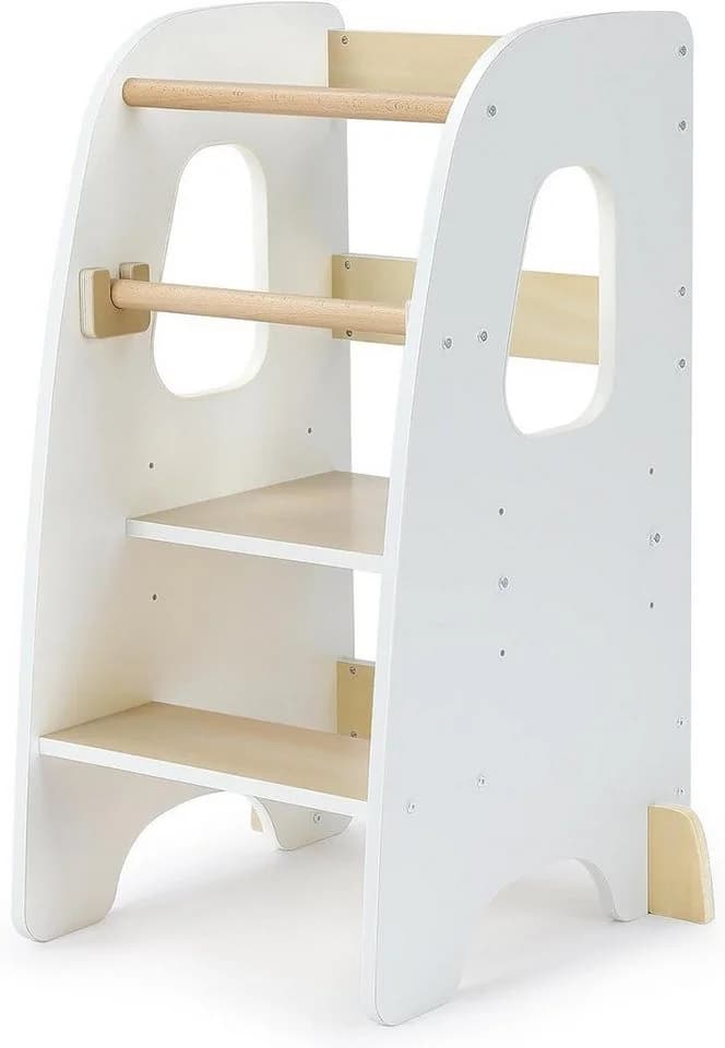 Ezebaby Tritthocker Lernturm Höhenverstellbar Schwarz/Weiß - Bild 2