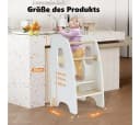 OUNUO Tritthocker Lernturm Höhenverstellbar Schwarz/Weiß Holz Bild 3