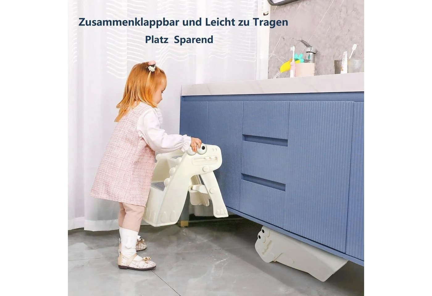OUNUO Tritthocker Kleinkind-Hocker 2-stufiger faltbarer Tritthocker - Bild 3