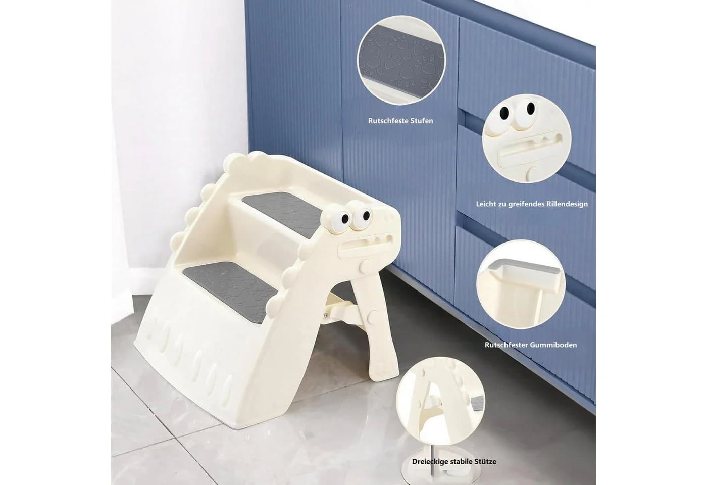 OUNUO Tritthocker Kleinkind-Hocker 2-stufiger faltbarer Tritthocker - Bild 5