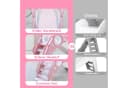 OUNUO Kinderrutsche Faltbar Rosa mit Basketballkorb Bild 4