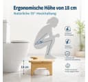 GarveeMore Bambus-Toilettenhocker 18 cm Ergonomisch Rutschfest Bild 5