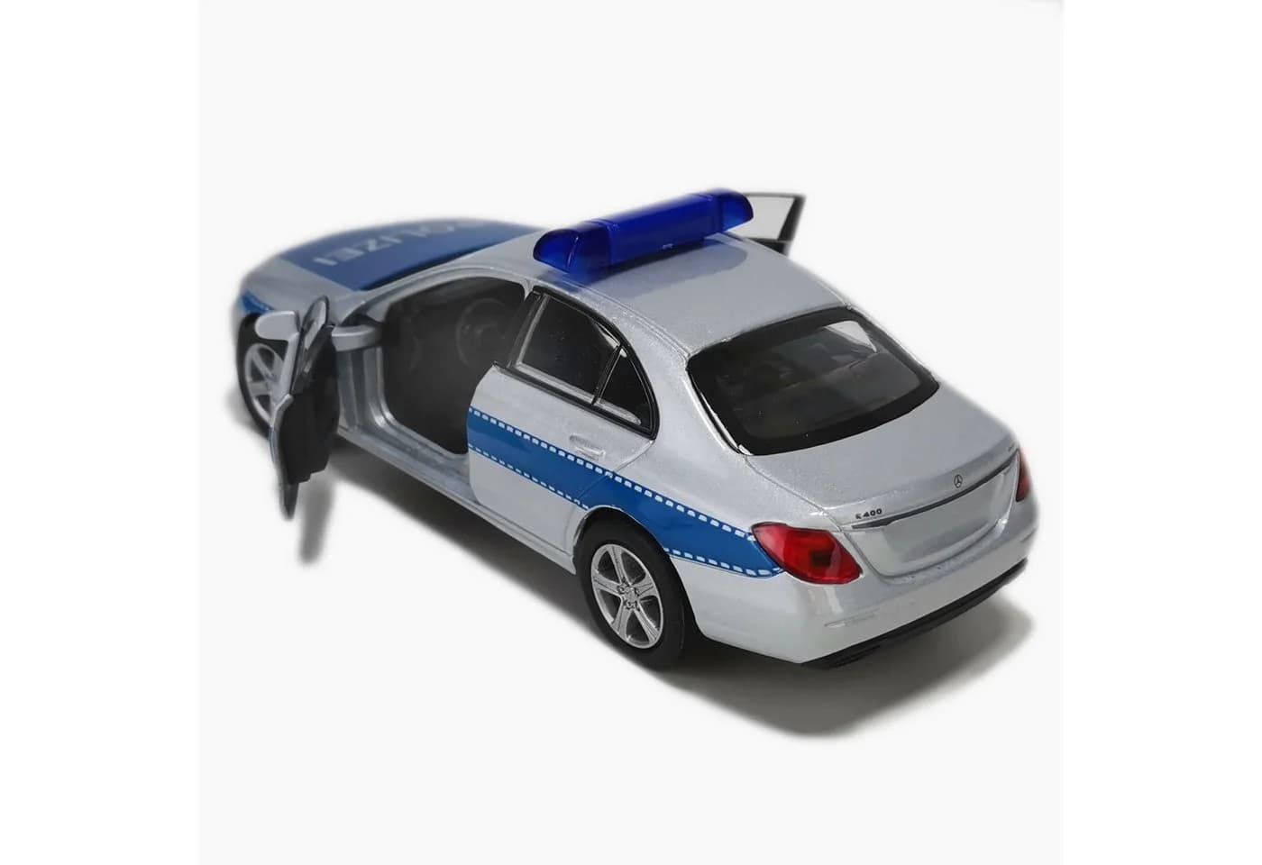 goki Polizei Mercedes 12 cm Rückzugmotor Blau-Weiß - Bild 4