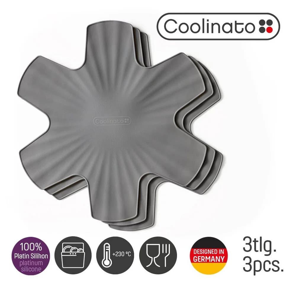 Coolinato Pfannenschoner Set 3tlg. Silikon Stapelschutz - Bild 2