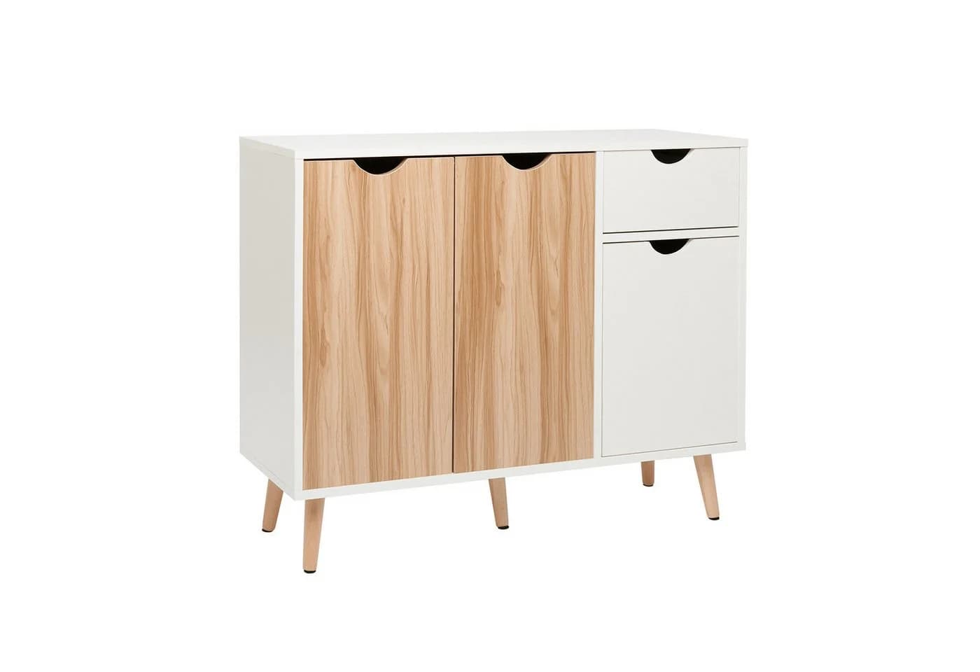 Mondeer Kommode Beistellschrank Weiß Eiche - Bild 2