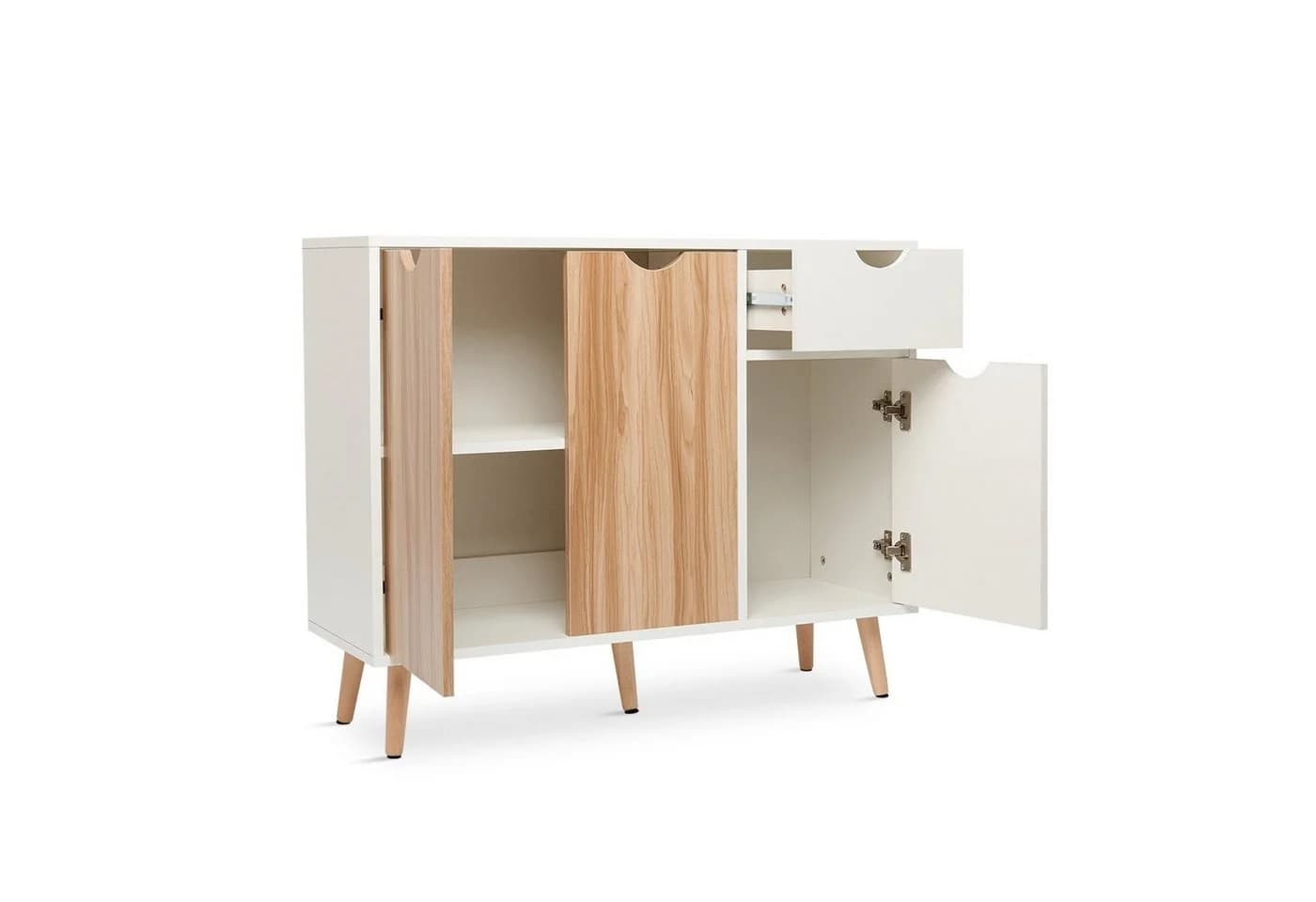 Mondeer Kommode Beistellschrank Weiß Eiche - Bild 4