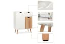 Mondeer Kommode Beistellschrank 1 Schublade 2 Türen Weiß + Eiche Bild 3
