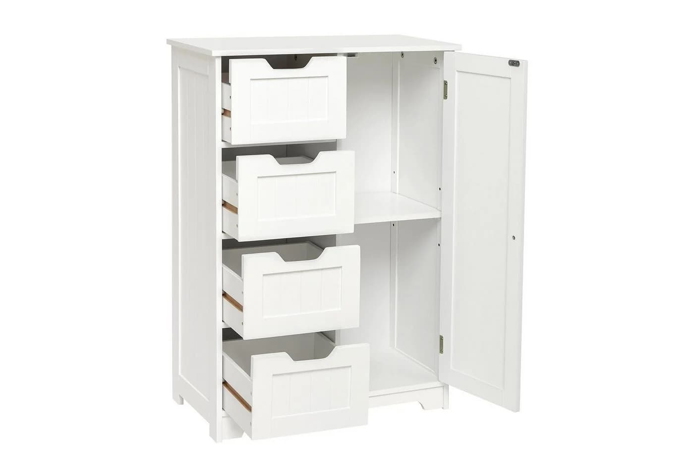 Mondeer Badezimmerschrank 4 Schubladen Weiß - Bild 5